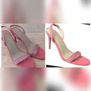 Marc Fisher Pink Heels with Rhinestone Strap